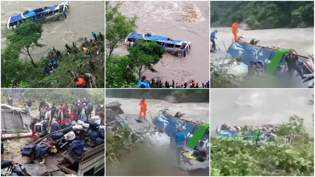 Road accident in Nepal Uttar Pradesh bus falls into river, 14 dead