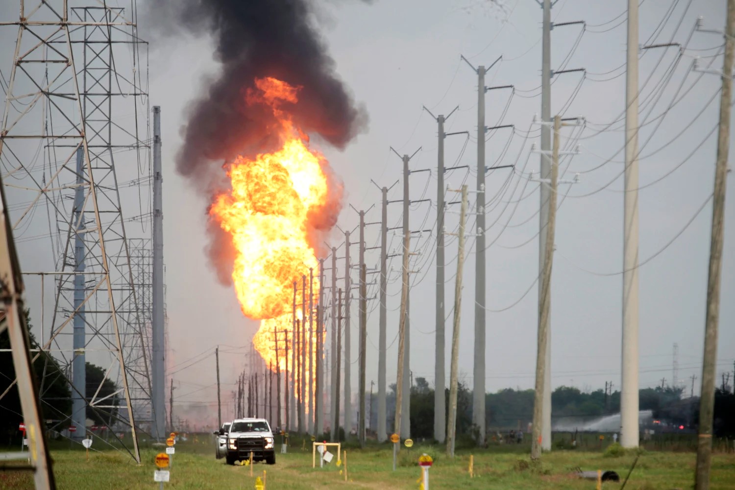 Deer Park pipeline fire visible from International Space Station