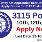 Eastern Railway Act Apprentice Recruitment 2024 Apply Online for 3115 Posts