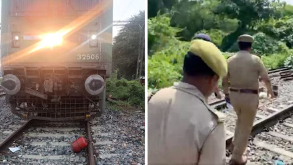 Lpg Cylinder Discovered On Kanpur prayagraj Railway Tracks