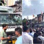 People took to the streets in Dharavi against the demolition of a part of a mosque, vandalised a BMC vehicle