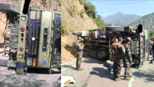 Army truck overturned, soldier crushed to death